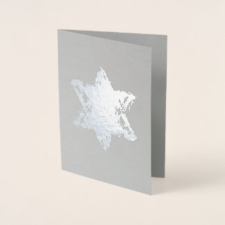 Star of David Silver Foil Ontwerp Blank Kaart