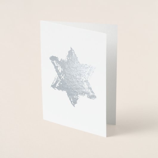 Star of David Silver Foil Ontwerp Blank Kaart (Voorkant)