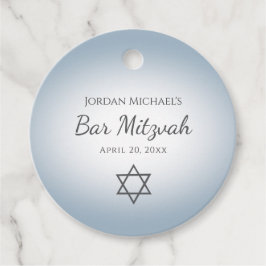 Star of David Simple Blue Bar Mitzvah Bedankjes Labels
