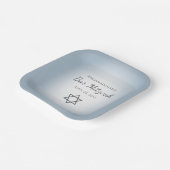 Star of David Simple Blue Modern Bat Mitzvah Papieren Bordje (Gebogen)