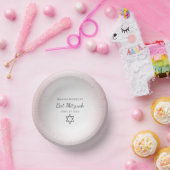 Star of David Simple Pretty Blush Pink Bat Mitzvah Papieren Kommen (Feest)