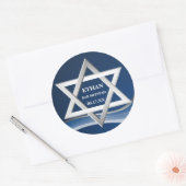 Star of David Steel Wave Bar Mitzvah Ronde Sticker (Envelop)