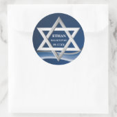 Star of David Steel Wave Bar Mitzvah Ronde Sticker (Tas)