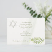 Star of David Sympathy Dankjewel kaart (Staand voorkant)