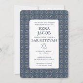 Star of David Tegels Custom Bar Mitzvah B'nai Bat Kaart (Voorkant)