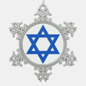 "STAR OF DAVID" TIN SNEEUWVLOK ORNAMENT (Voorkant)