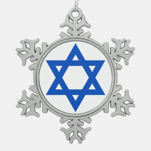 "STAR OF DAVID" TIN SNEEUWVLOK ORNAMENT (Voorkant)
