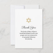 Star of David Uitvaart Religieuze Bloemen Dank u Bedankkaart (Voorkant)