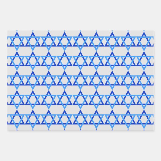 Star of David Wrapping Paper Flat Sheet Set van 3 (Voorkant 3)