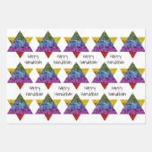 Star of David Wrapping Paper Flat Sheet Set van 3 (Voorkant 2)