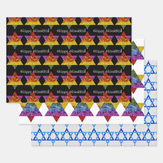 Star of David Wrapping Paper Flat Sheet Set van 3 (Set)