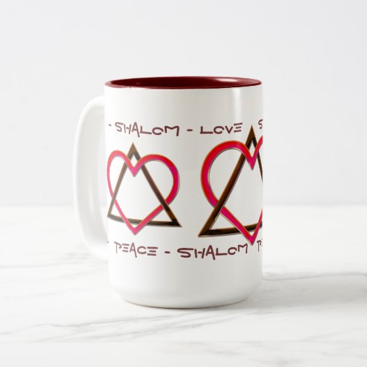 Star of David's Love (Mok) Tweekleurige Koffiemok (Voorkant links)