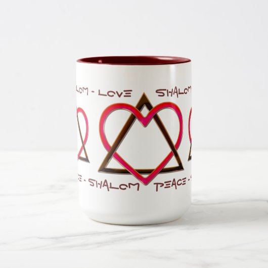 Star of David's Love (Mok) Tweekleurige Koffiemok (Center)