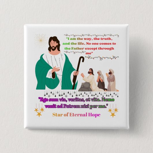 Star of Eternal Hope Vierkante Button 5,1 Cm (Voorkant)