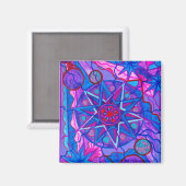 "Star of Joy" 2 inch vierkante magneet (Voorkant / Achterkant)