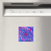 "Star of Joy" 2 inch vierkante magneet (Insitu (Vaatwasser))