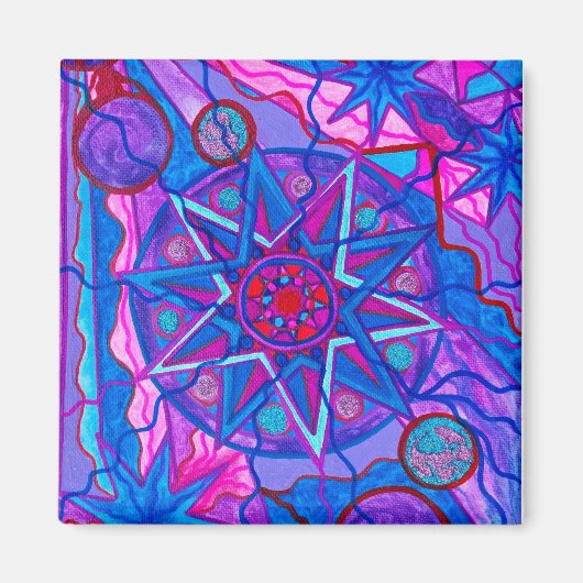"Star of Joy" 2 inch vierkante magneet (Voorkant)