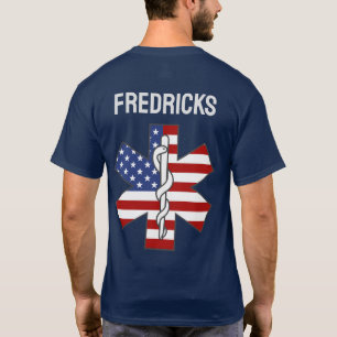 Star of Life Patriottische Ambulance EMT Aangepast T-shirt