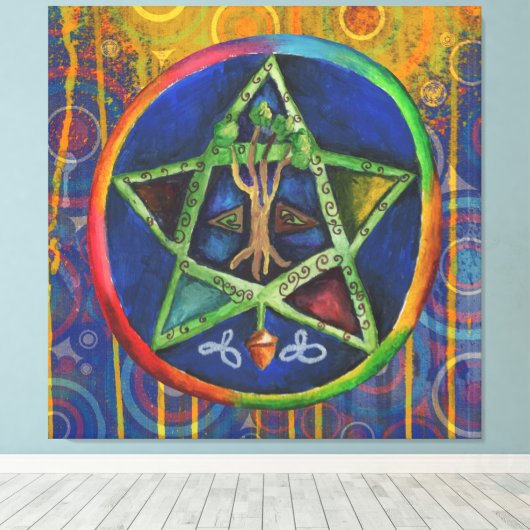 Star of Truth Celtic Canvas Afdruk (Insitu (Houten vloer))