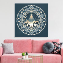 Star of Wonder Geboorteplaats Mandal Canvas Art