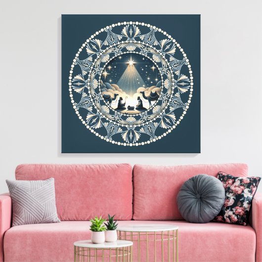Star of Wonder Geboorteplaats Mandal Canvas Art (Insitu (Woonkamer))