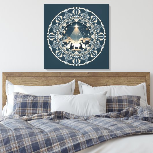 Star of Wonder Geboorteplaats Mandal Canvas Art (Insitu (Slaapkamer))