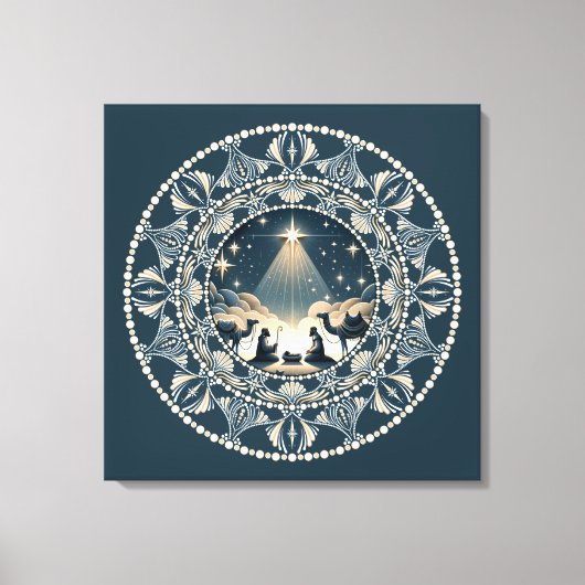 Star of Wonder Geboorteplaats Mandal Canvas Art Afdruk (Voorkant)