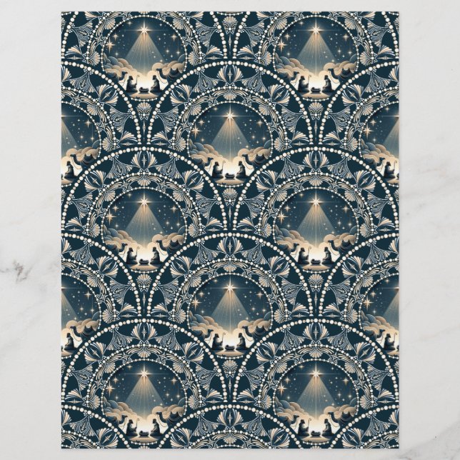 Star of Wonder Mandala Geboorte Art Deco Scallops (Voorkant)