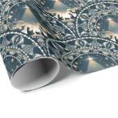 Star of Wonder Mandala Geboorte Art Deco Scallops Cadeaupapier (Rol Hoek)