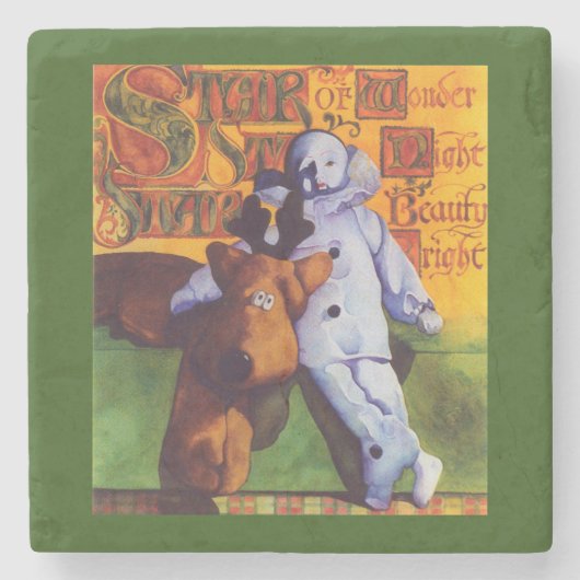 STAR OF WONDER Marble Stone Onderzetter / Groen (Voorkant)