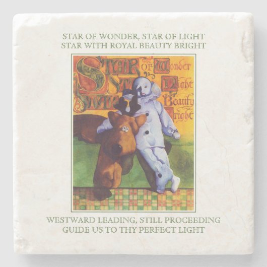 STAR OF WONDER Marble Stone Onderzetter + Tekst (Voorkant)