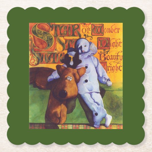 STAR OF WONDER Onderzetters op papier / Groen (Voorkant)