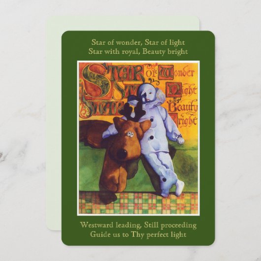 STAR OF WONDER Platte Kerst Kaart (Voorkant / Achterkant)