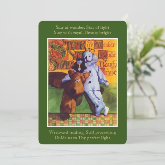 STAR OF WONDER Platte Kerst Kaart (Staand voorkant)