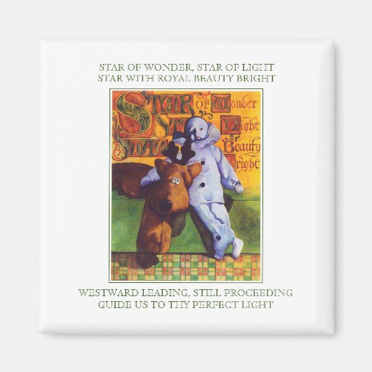 STAR OF WONDER Square Magnet + Tekst (Voorkant)