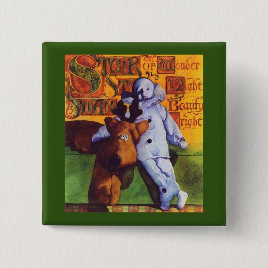 STAR OF WONDER Square Pin Button / Groen (Voorkant)