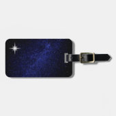 Star on Navy Blue Milky Way Galaxy Bagagelabel (Voorkant horizontaal)