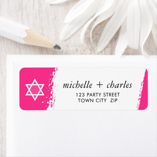 STAR OR DAVID stijlvolle penseelstreek helder heet Etiket (Insitu)