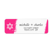 STAR OR DAVID stijlvolle penseelstreek helder heet Etiket (Voorkant)