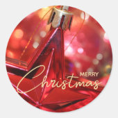 Star Ornament Kerst klein Ronde Sticker (Voorkant)