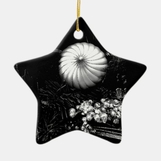 STAR-ORNAMENT met **CHRISTMAS-DECORATIES** Keramisch Ornament (Voorkant)