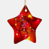 Star-Ornament met kleurloze lichten Keramisch Ornament (Rechts)