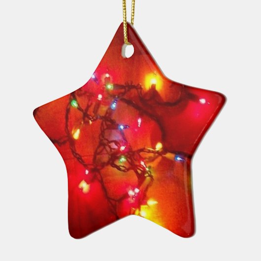 Star-Ornament met kleurloze lichten Keramisch Ornament (Links)