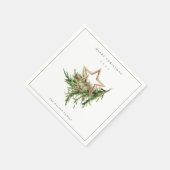 Star Ornament Pine Branch Fauna Merry Kerstmis Servet (Hoek)