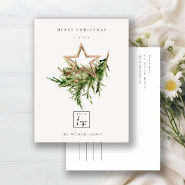 Star Ornament Pine Fauna Logo Merry kerst Feestdagenkaart