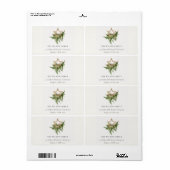 Star Ornament Pine Fauna Merry-kerstadres Etiket (Full Sheet)