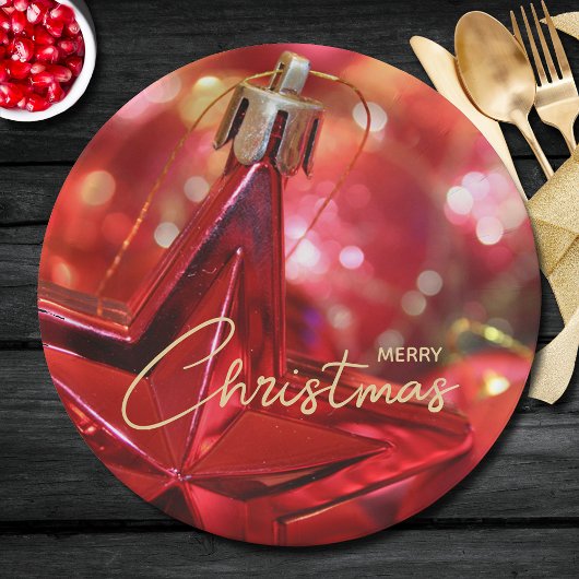 Star Ornament Vrolijk kerstfeest Papieren Bordje