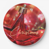 Star Ornament Vrolijk kerstfeest Papieren Bordje (Voorkant)