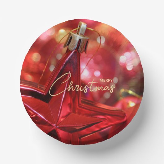 Star Ornament Vrolijk kerstfeest Papieren Kommen (Voorkant)