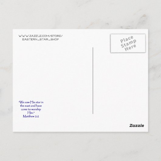 Star Over Bethlehem Briefkaart (Achterkant)